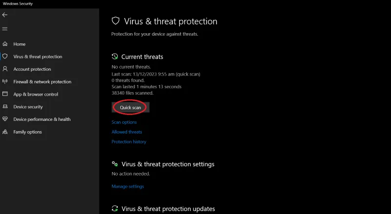 Virus and Threat Protection