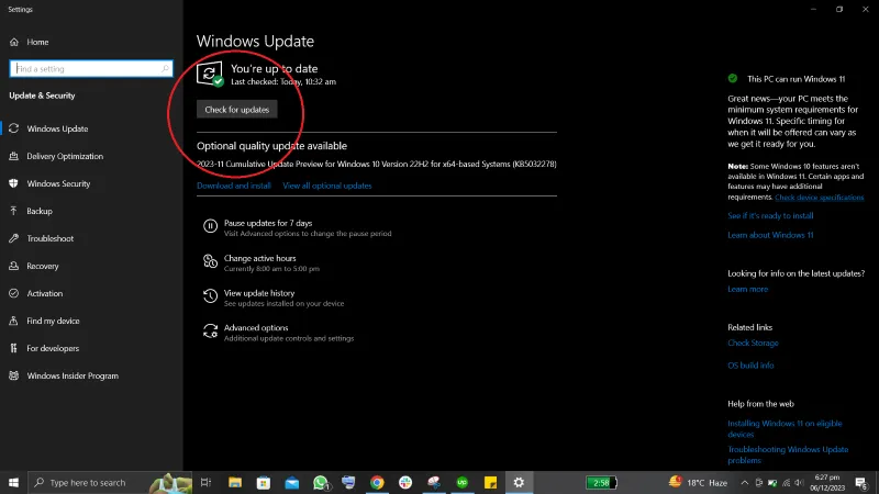 Windows Update Check For Updates